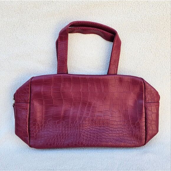 NWOT Red Faux Leather Cosmetic Bag - Picture 9 of 13